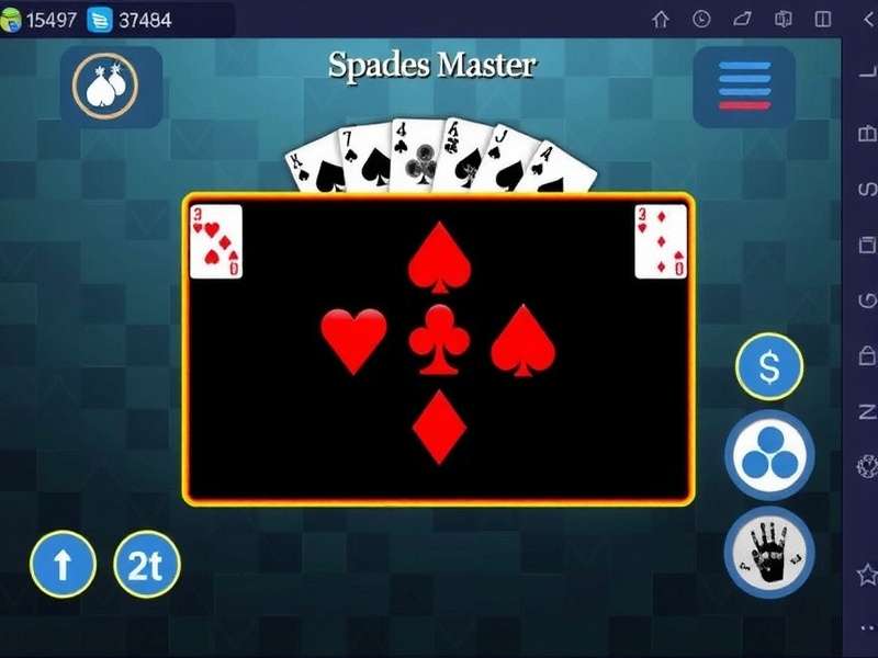 Spades Master in-game interface Spades Master Gameplay Screen